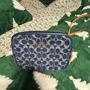 Coach Blue Crossbody Bag with matching wallet